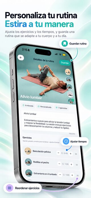 Diseño del editor de rutinas personalizadas de Flexor